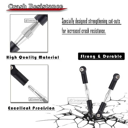 RC Turnbuckles Camber Link & Driveshafts & Hex Hub Adapters Upgrades Part for 1/10 Slash Stampede Rustler Bandit 2WD（VXL,Adjustable Link,Steel #45 CVD & Aluminum Hex Hub Adapters,Silver
