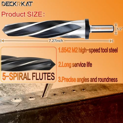 1-3/16" Reamer Drill Bit for Metal, M2 HSS Taper Reamer for Steel, Alloy, Wood, Plastic to Align, Enlarge Holes – 5-Spiral Flutes,1/2" Non-Slip Shank, 30mm Car Reamer, Bridge Construction Reamer. - size: 1-3/16"