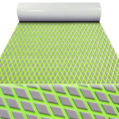 98.4"X43.31" Boat Flooring Self-Adhesive EVA Foam Boat Decking Marine Yacht RV Pool Non-Skid - color: Light gray and olive green