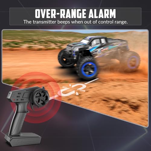 RACENT RC Truck 1:16 4x4 All Terrain RC Car 40KPH High Speed Remote Control Cars for Adults, Off-Road Monster Truck with 2.4Ghz Radio Control,2 Batteries（Blue&Red&Green） - color: Blue&red&green
