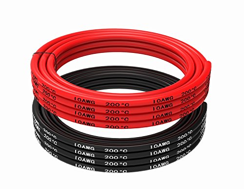 TUOFENG 10 AWG Silicone Wire - Ultra Flexible Stranded, Red/Black 10ft - size: 10 AWG 2 colors wire 5ft