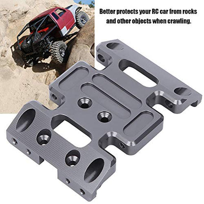 RC 1/10 Center Skid Plate, RC Center Skid Plate Aluminum Alloy Center Skid Chassis Plate Accessory Fit for AXIAL SCX10 1/10 RC Car
