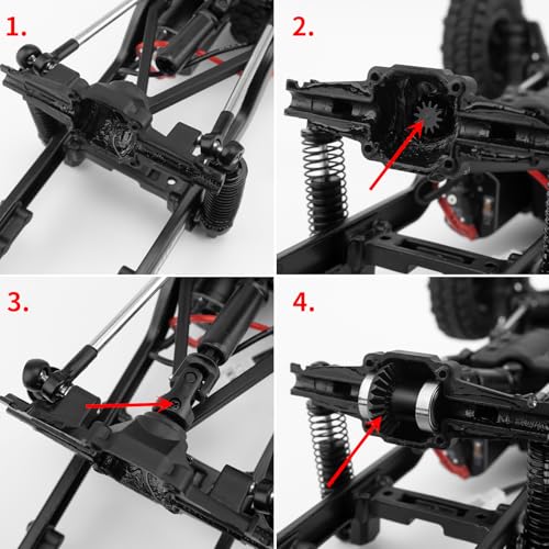 12/20T Overdrive Steel Axle Gear Set for 1/24 FMS FCX24 FCX18 | RC Crawler Upgrade Parts - size: 12/20T*2