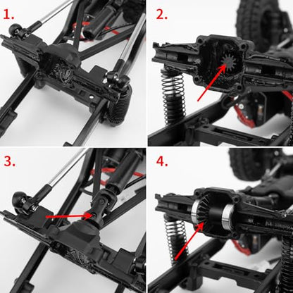 12/20T Overdrive Steel Axle Gear Set for 1/24 FMS FCX24 FCX18 | RC Crawler Upgrade Parts - size: 12/20T*2