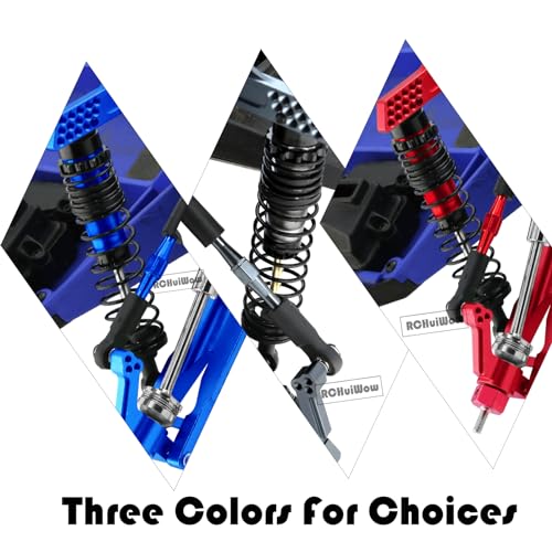 RC Big Bore Shocks Absorber Upgrades Part for 1/10 Slash Stampede Rustler Bandit VXL 4X4 2WD,Aluminum Front Rear 4PCS Shocks Hops Up,Red - color: Red(4pcs)