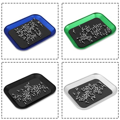 4pcs RC Repair Tool Screws Disk Alloy Screw Tray with Magnetic Pad for RC HSP Redcat Traxxas Arrma HPI Axial 1/10 SCX10 D90 D110 1/8 Model Helicopters Airplanes