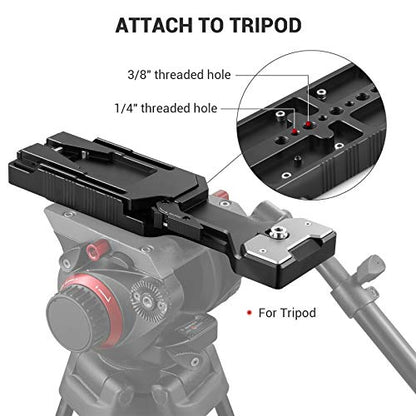 SMALLRIG Universal Quick Release Tripod Adapter Plate for Sony VCT-14 | Safety Locking System