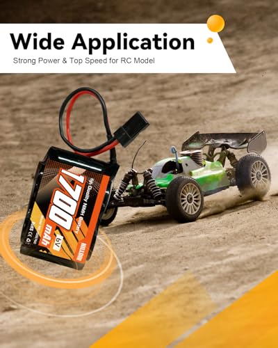 Hilldow 6V 1700mAh NiMH Receiver RX Battery High Capacity Rechargeable Battery Pack with BBL2/Hitec Plug for RC Airplanes Aircrafts - color: Side by side trapezoid
