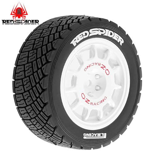 1/10 1/8 RC On-Road Tires 78mm OD RC Rally Racing Tyres 12mm Hex Plastics Wheel Tires Set Fit for 1/10 RC On-Road HPI CEN M-Sport WRC XTS-f10 ﻿ (White)