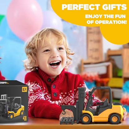 9-Channel RC Forklift, 1:18 Remote Control Forklift Toy for Kids & Adults | Kids RC Forklift with Lights & Sounds, Rubber Tires, Lift & Transport Action, 100-Min Runtime, for Kids 6+ Birthday Gifts - style: Forklift[2026 Version]