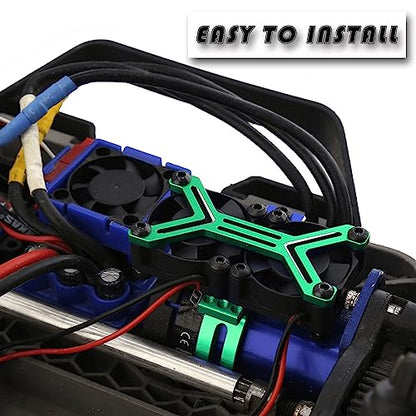 40mm Cooling Fan Upgrades Part for 1/5 ARRM A TRX4 RC Scale Car,Brushed Brushless 15000 RPM High Speed Cooling Fan Heatsink with 56-58mm Adjustable Mount for 1717 5687 56113 2028 Motor,Green - style: green(1.5w RPM)
