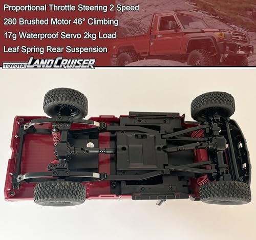 WPLDEWAN MN82 RC Crawler 1/12 Scale Remote Control Truck Off Road RC Rock Crawler 4x4 Toyota Land Cruiser All Terrain Car 280 Motor Proportional Throttle Steering RTR Hobby Toy Adult