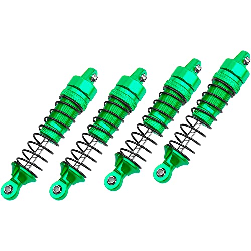 Aluminum Front & Rear Shocks Absorber Dampers Suspension Shocks #7660 7665 Compatible with Traxxas 1/18 LaTrax Teton Desert Prerunner RC Car (Green) - color: Green