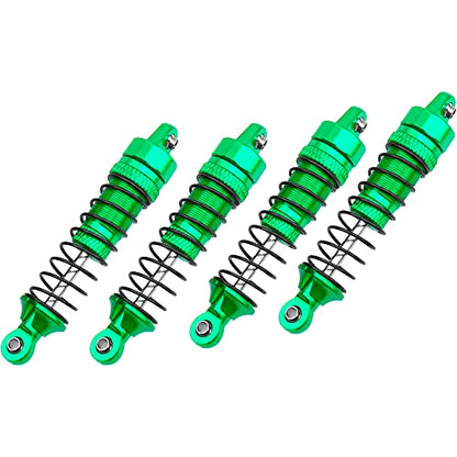 Aluminum Front & Rear Shocks Absorber Dampers Suspension Shocks #7660 7665 Compatible with Traxxas 1/18 LaTrax Teton Desert Prerunner RC Car (Green) - color: Green