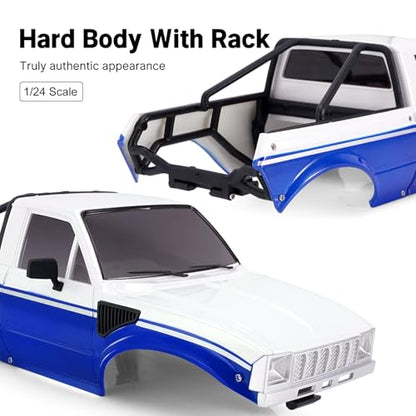INJORA IR60 Pickup Hard Body Shell for TRX4M Defender Bronco (Blue White) - color: Blue White