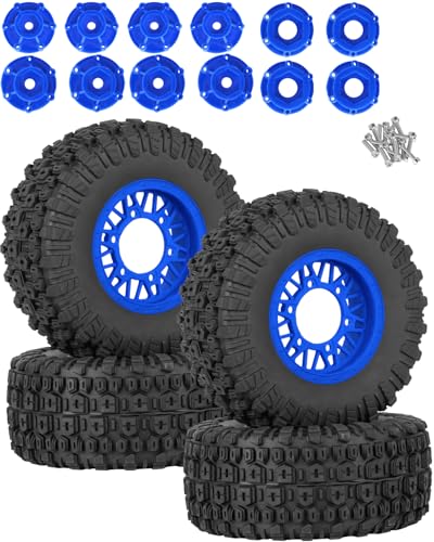 RC Wheels and Tires Truck Tires Short Course Tires for 1/10 Scale Car Arrm a Senton,Slash 2WD 4×4,Axia1,Rc 4wd,Red cat,Plastic Wheels Rubber Tires,4pcs,Navy Blue - color: Navy Blue(4pcs)