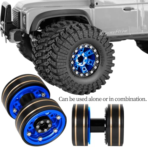 RC 1.3 Beadlock Wheels Single & Dually for 1/18 TRX4M Ascent-18,1/24 SCX24 FCX24 RC Crawler Car,Aluminium & Brass 1.3 Beadlock Rims,4pcs,Navy Blue w/Black - color: Navy Blue(4pcs)