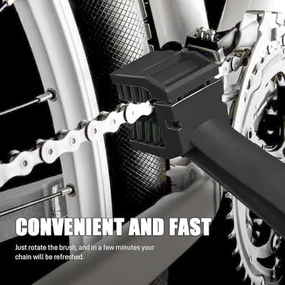 2PCS Bike or Motorcycle Chain Washer, Bicycle Cleaning Chain Double-Ended Brush, Black Durable Motor Chain Gears Cleaning Square Head Brushes, Universal Cleaning Tool (Black/2PCS) - color: Black/2PCS