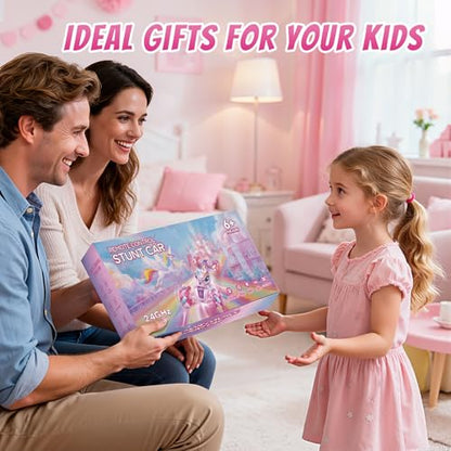 Unicorn Gesture Sensing RC Stunt Car Remote Control Car for Girls | 360°Rotation & 2.4GHz Monster Truck Toys with Light & Music Barbie Style Toy for Girls Age 6-7 8-12+ Years Old Birthday Gift