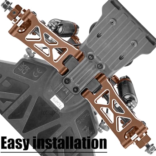 RC Suspension Arms Upgrades Parts for 1/16 Mojave Grom 223S DSC 4X4 RTR,1/16 Mojave Grom 4X4 RTR,Aluminum Front Rear Suspension A Arms Set Hops Up,Replace ARA330839+ARA330840,Bronze