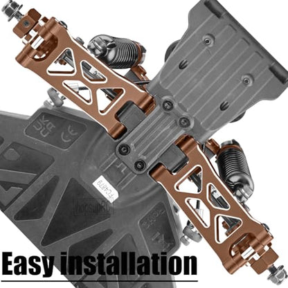 RC Suspension Arms Upgrades Parts for 1/16 Mojave Grom 223S DSC 4X4 RTR,1/16 Mojave Grom 4X4 RTR,Aluminum Front Rear Suspension A Arms Set Hops Up,Replace ARA330839+ARA330840,Bronze
