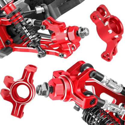 RC Upgrades Parts for 1/16 Mojave Grom 223S DSC 4X4 RTR,1/16 Mojave Grom 4X4 RTR,Front Steering Block Knuckles&Rear Hubs&C-Hubs Caster Blocks Hops Up,Replace ARA330841,Red - color: Red(upgrades Part)