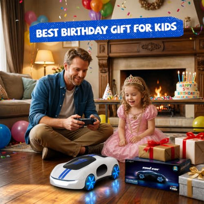 AEROQUEST Gesture Sensing RC Stunt Car for 6+ Years Old Boy and Girl Gift | Remote Control Stunt Drift USB-C Charging Light Spray Sound Gesture Sensing Spotrs Birthday Holiday 6 7 8 9 10 11 12 - color: White