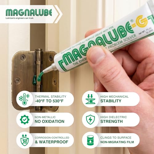 Magnalube-G All Purpose Grease – No Drips or Leaks – Waterproof High-Temp, Dielectric – PTFE Lubricant for Door Hinges, Tracks, 3D Printers, Marine, Reels, Bearings, Joints – 0.75oz Tube, 1-Pack - size: 1