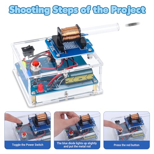 MiOYOOW Soldering Practice Kit, STEM Electronics Project Kit, DIY Electromagnetic Coil Shooting Game, Physics Experiment Kit for Teens & Adults
