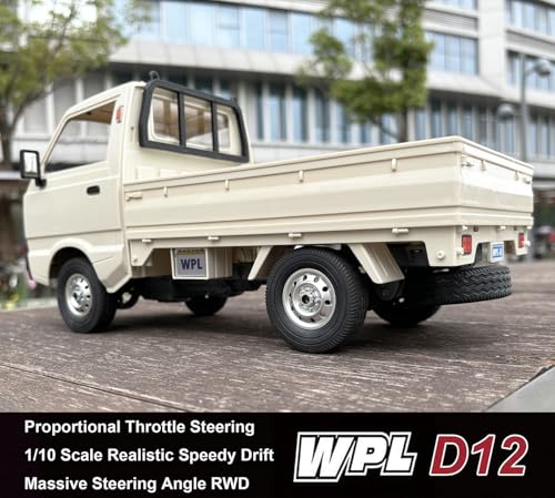 WPL D12 RC Car 1/10 Remote Control Kei Truck RC Drift Car RTR | Off Road Pickup 2.4G with Proportional Throttle Steering 260 Motor Rear Drive Hobby Grade Toy Adult