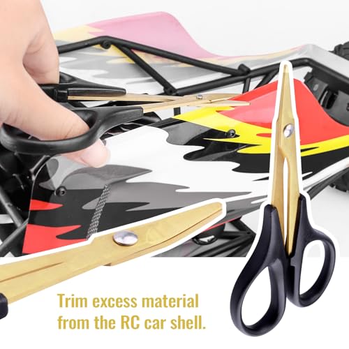 3pcs RC Body Reamer Hole Puncher w/Sleeve 0-14mm & Curved Scissor & Straight Scissor Trimming Tools Set for RC Car Body Shell Mounting Lexan Plastic Repair Tools