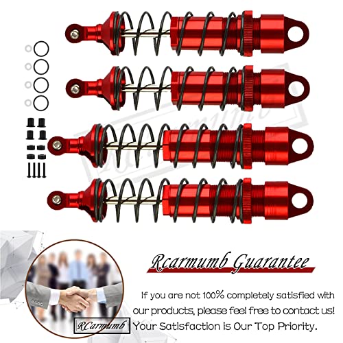 Front Rear RC Shock Upgrades Part for 1/8 Sledge 4WD #95076-4, 4PCS Full Aluminum Big Bore RC Shocks Hops Up for Sledge Monster Truck,Red - color: Red