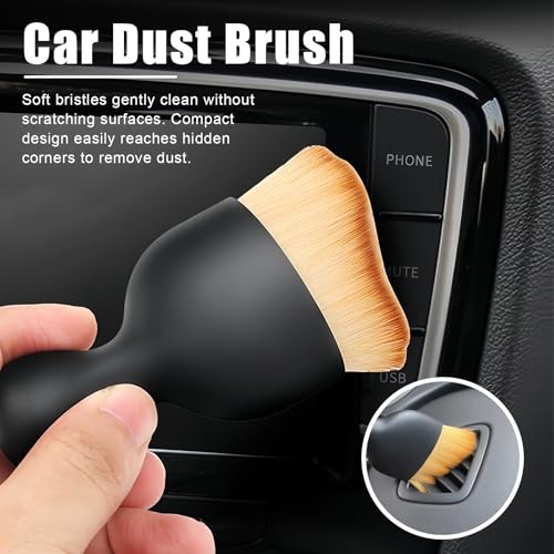 9 PCS Car Windshield Cleaner Tool Kit, Car Window Cleaner Windshield Cleaning Tool with Microfiber Pad Spray Bottle Detailing Brush and Extendable Handle, Auto Glass Wiper Kit Home Window, Blue