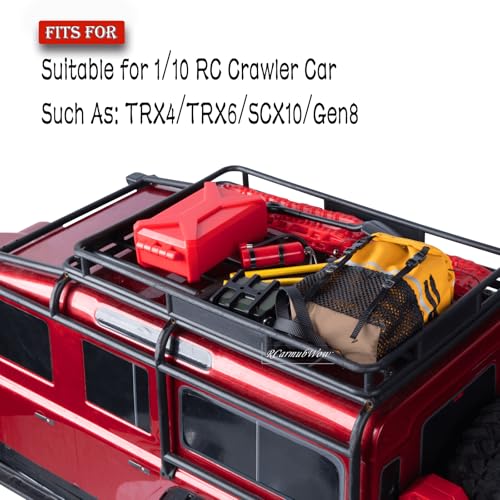 RC Crawler Accessories Roof Simulation Decoration Box Luggage Bag Recovery Board for 1/10 Trx4 Trx6 Axia1 SCX10 Red cat (Style A) - style: Style A(1set)