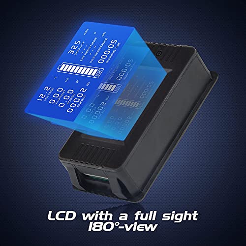 DC Multifunction Battery Monitor Meter with Shunt,0-200V,0-100A, LCD Display Digital Current Multimeter Voltmeter Ammeter for Cars RV Solar,Widely Applied to 12V/24V/48V RV/Car Battery… - size: DC 100A Battery Meter
