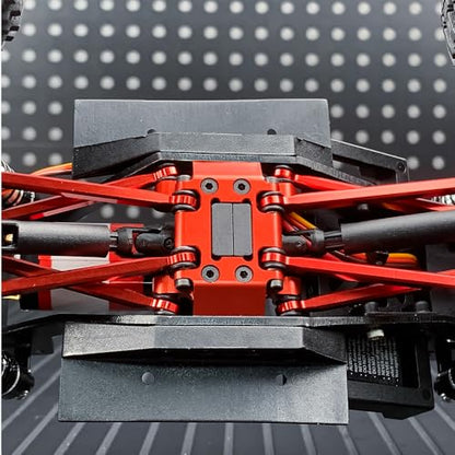 MOHERO RC Car CNC Center Skid Plate for 1/18 RC Rock Crawler Ascent 18 Upgrade Part (Red) - color: Red