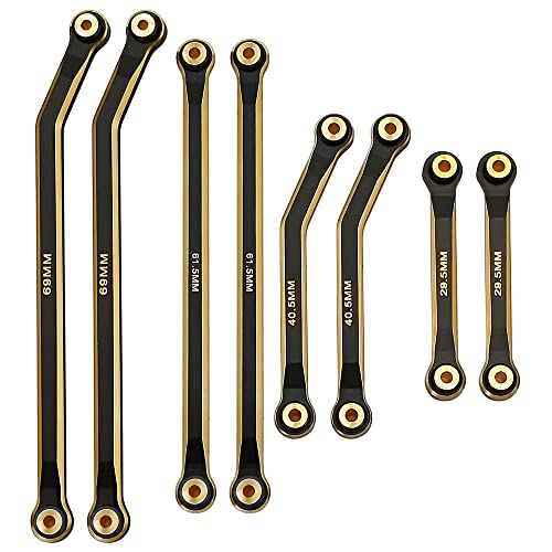 Higher Extra Clearance RC Links Linkage Set for 1/24th Axial SCX24 Deadbolt AXI90018 AXI00004 RC Crawler Car Upgrades Parts (Black) - color: Black