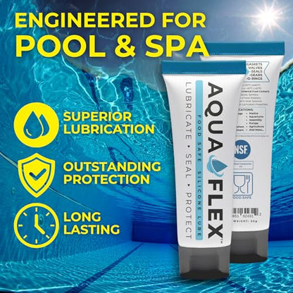Beaver Island Aqua Flex Silicone Grease, NSF Registered Food-Grade, 50g | Lubricates & Protects O-Rings, Gaskets & Seals; for Pool & Spa Equipment; Multi-Purpose; Long-Lasting; Scuba & Dive Gear