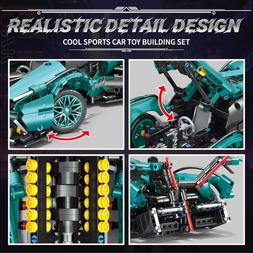 WINGIFT 953 Piece Sports Car Building Blocks Toys Boys or Adults Kits, 1:14 Race Car Model Building Set, Adult Collectible Model Cars Set to Build, STEM Super Cars Sets for Boys Girls Age 6-12, 8-14 - style: 999 Pieces