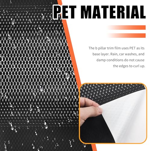 2PCS Car B Pillar Sticker Decal,Stylish Carbon Fiber Texture Car Pillar Decals for B-Column Protection,Waterproof Door Pillars Decals Kit Cars Exterior Accessories with Squeegee