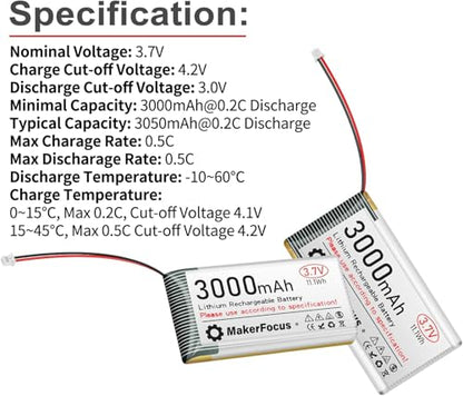 3.7V 3000mAh Lithium Polymer Rechargeable Battery for ESP32 4pcs | 1S LiPo Battery, JST 1.25 Plug, Built-in Protection Board for Meshtastic Devices, ESP32 Development Board, Electronic Devices - size: 4