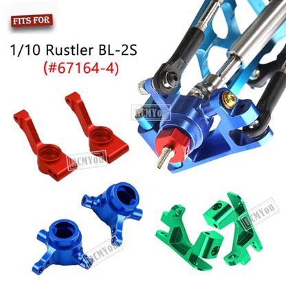 Upgrades Part for 1/10 Rustler 4x4 VXL/Rustler 4x4,Alloy Suspension Arm,Shock Tower,Caster Block,Steering Blocks,Rear Stub Axle Carriers,Steering Bellcranks, (More Durable Arm),Blue - color: Navy Blue-1 Set