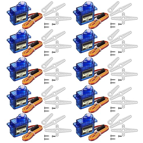 10PCS SG90 9G Mini Micro Servo Motor for Arduino RC Robot Airplane | 10PCS SG90 9G mini micro servos, stable precise control, compatible with Arduino, RC robot, helicopter, airplane. - style: 10PCS SG90
