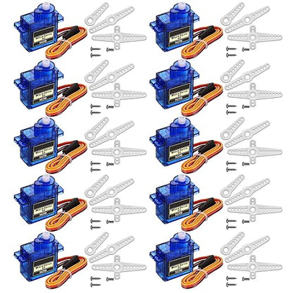 10PCS SG90 9G Mini Micro Servo Motor for Arduino RC Robot Airplane | 10PCS SG90 9G mini micro servos, stable precise control, compatible with Arduino, RC robot, helicopter, airplane. - style: 10PCS SG90