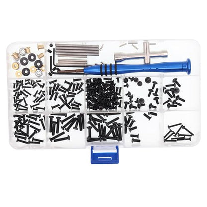 RC Car Screws Kit Repair Tool Box Hardware Fasteners Replacement Compatible with WLtoys 1/14 144010 144001 144002 1/12 124016 124017 124018 124019 RC Car Upgrade Parts