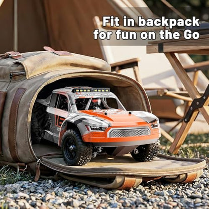 1:16 Beginner RC Cars,4WD Drift All Terrain Remote Control Car Short Course RC Truck, Up to 36 km/h,2.4GHz RTR, 2×7.4V 1300mAh Batteries, 2 Tire Sets , Metal Drivetrain,for Adults and boys age 8-12