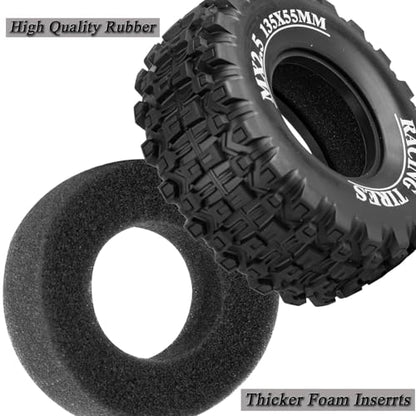 RC Short Course Wheels and Truck Tires for 1/7 1/8 RC Buggy Truck Car ARRM A Mojave 6S TRAXXA UDR,Off-Road Tire w/RC Wheels Hex,17mm Hex RC Tires RC Wheels(135X55) 4PCS Black - color: Black/Rc Wheel