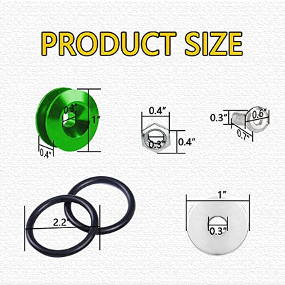 ASUBHA 4PCS Bumper Quick Release Kit, Bumper Holder, Trunk Fenders Hatch Lids Fasteners with Washer and Stainless Steel Screws, Quick Release Tab Holder Trunk Band Fenders Clip Kits for Most Cars - color: Green