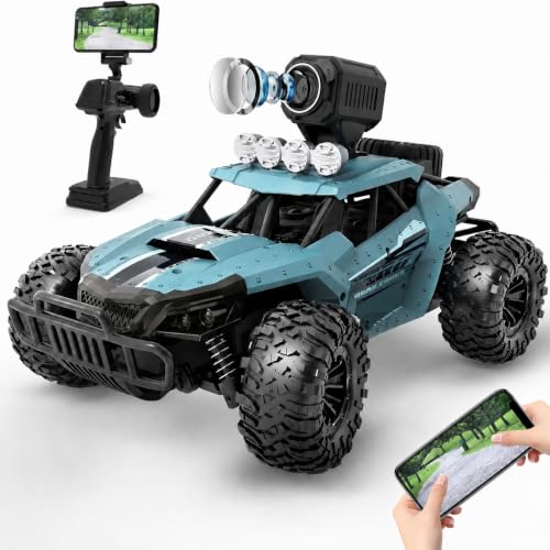 DEERC 1:16 Scale RC Cars with 1080P HD FPV Camera, 60 Min Play | 2.4Ghz Off-Road Remote Control Car for Kids Adults, Off Road RC Truck Gift