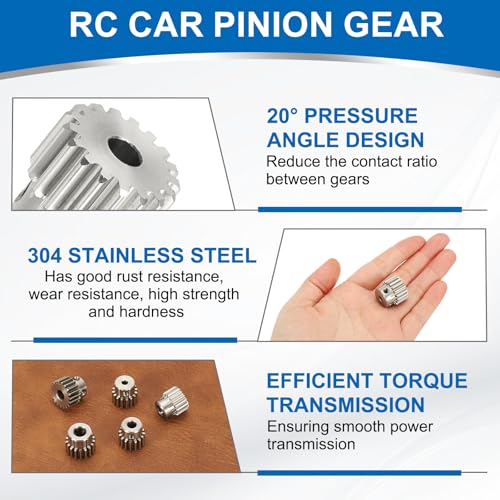 uxcell 2Pcs 1 Mod 17T Spur Gear 4mm Bore, 304 Stainless Steel Pinion Gear, 20°Pressure Angle, for Spur Rack and RC Model Car or Motor DIY(15mm) - size: 1 Mod 17T, 4mm x 15mm